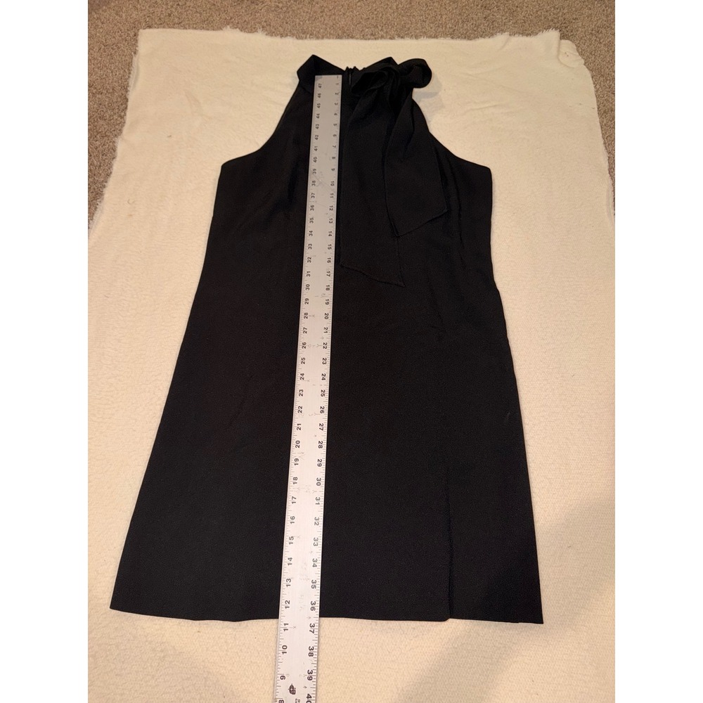 Vince Camuto Black Halter Neck Bow Cocktail Dress Mini A-Line Size 14 (687) - Picture 2 of 5